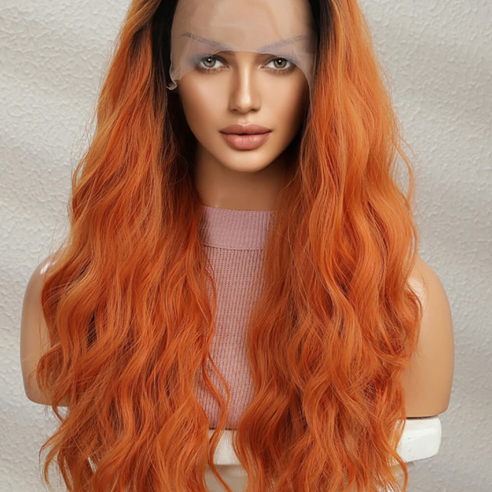 13*2" Lace Front Wigs Synthetic Long Wave 24" 150% Density