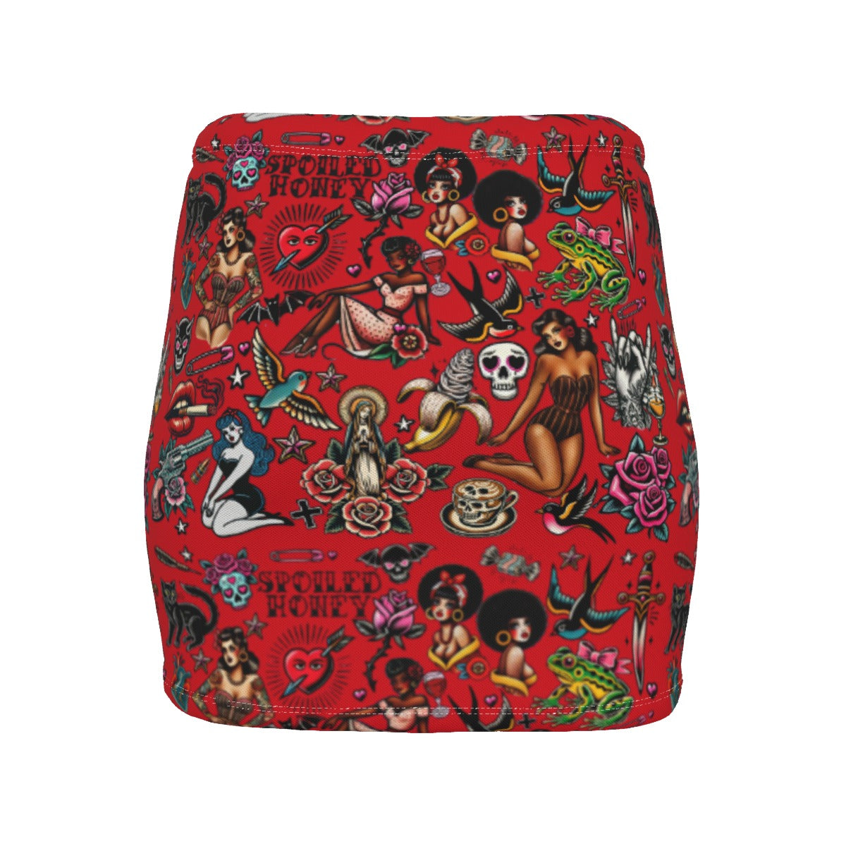 Flash Sheet Red High Waisted Mini Skirt