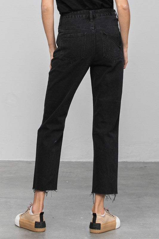 
                  
                    HIGH RISE PREMIUM STRAIGHT JEANS BLACK DENIM
                  
                