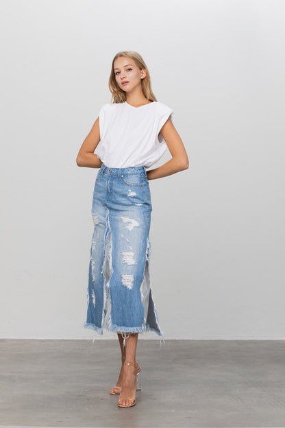 FULL COTTON SHA PREMIUM DENIM SKIRT