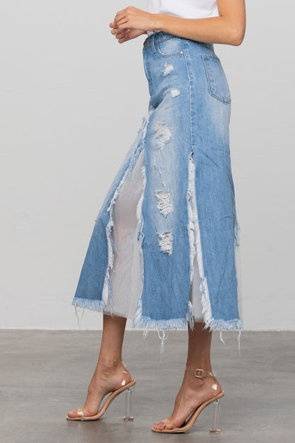 FULL COTTON SHA PREMIUM DENIM SKIRT