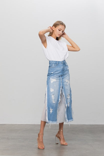 FULL COTTON SHA PREMIUM DENIM SKIRT