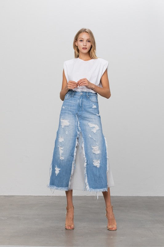 FULL COTTON SHA PREMIUM DENIM SKIRT