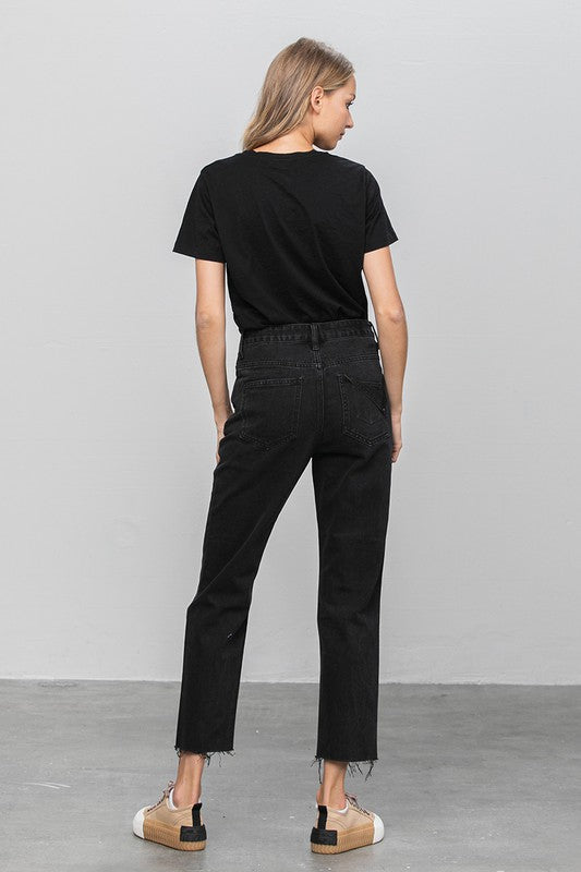 
                  
                    HIGH RISE PREMIUM STRAIGHT JEANS BLACK DENIM
                  
                