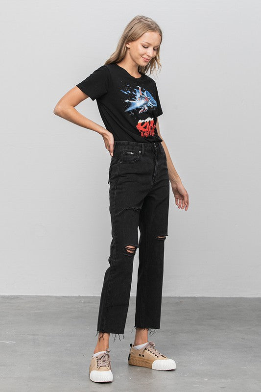 
                  
                    HIGH RISE PREMIUM STRAIGHT JEANS BLACK DENIM
                  
                