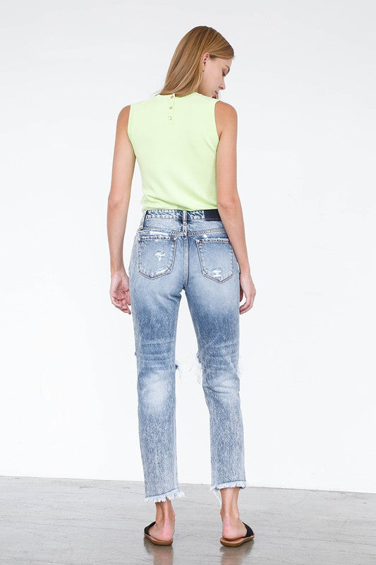 
                  
                    HIGH RISE STRAIGHT JEANS
                  
                