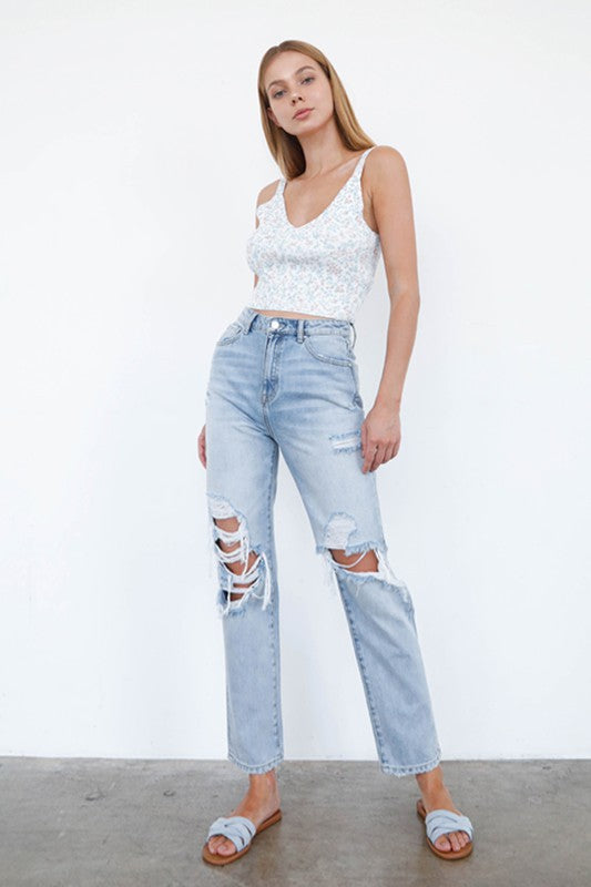 
                  
                    High Waist Ripped Loose Fit Jeans
                  
                