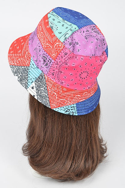 Mix Print Bandana Reversible Bucket Hat