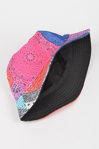 Mix Print Bandana Reversible Bucket Hat