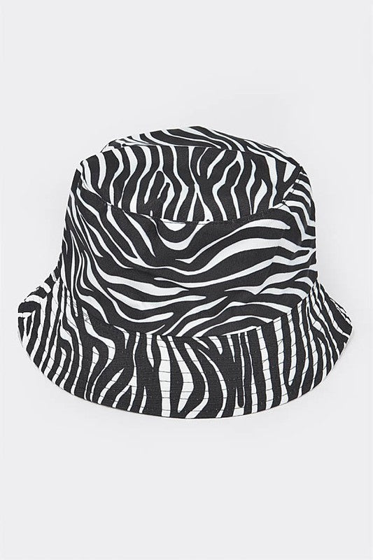 Zebra Print Reversible Bucket Hat