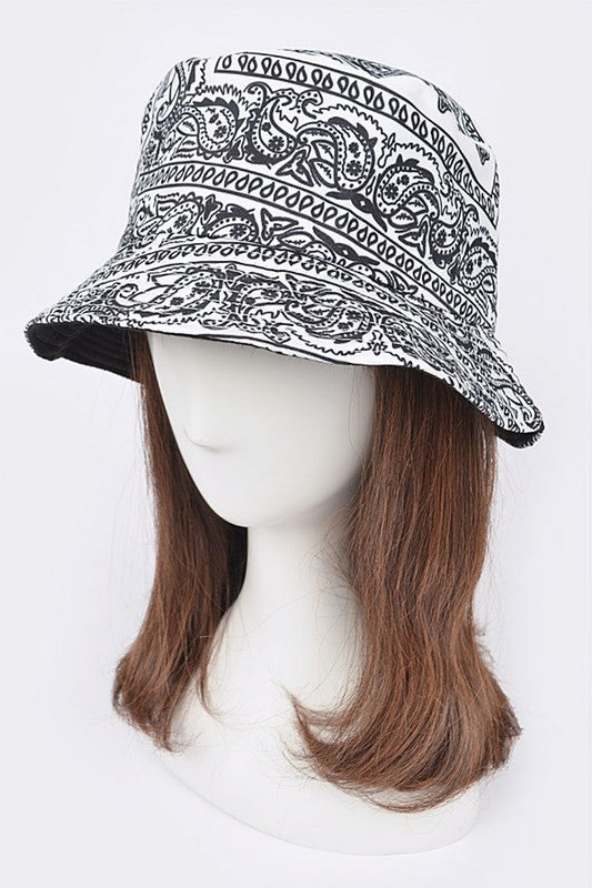 Bandana Print Reversible Bucket Hat