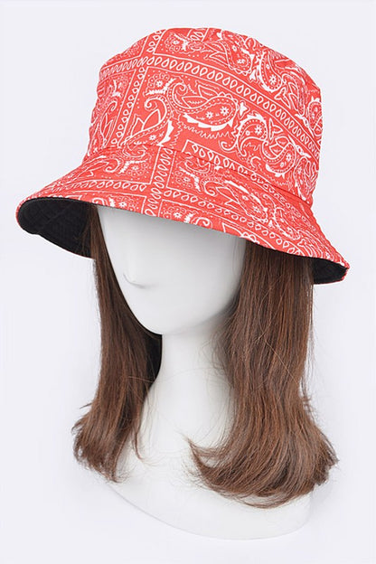 Bandana Print Reversible Bucket Hat