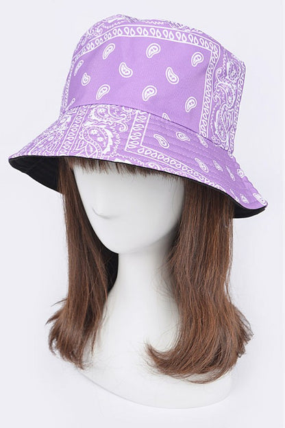 Bandana Print Reversible Bucket Hat