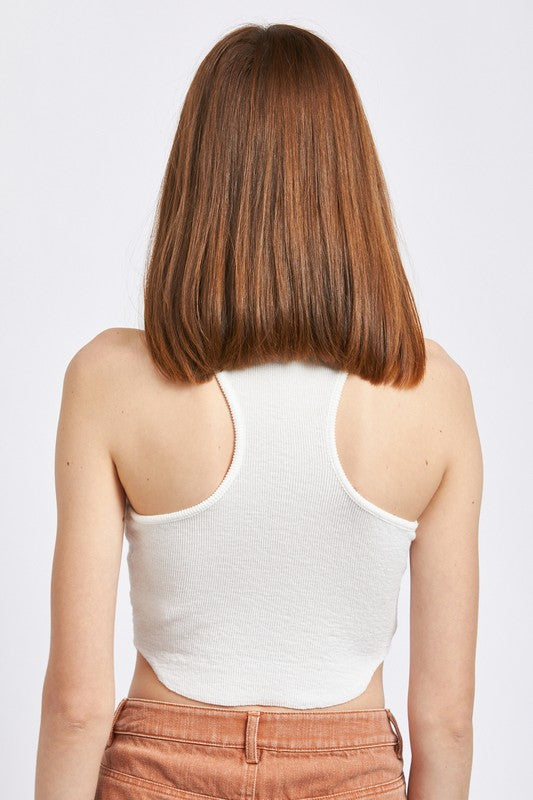 
                  
                    RACER BACK CROPPPED TANK TOP
                  
                