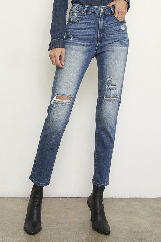 Distressed Girlfriend Jeans