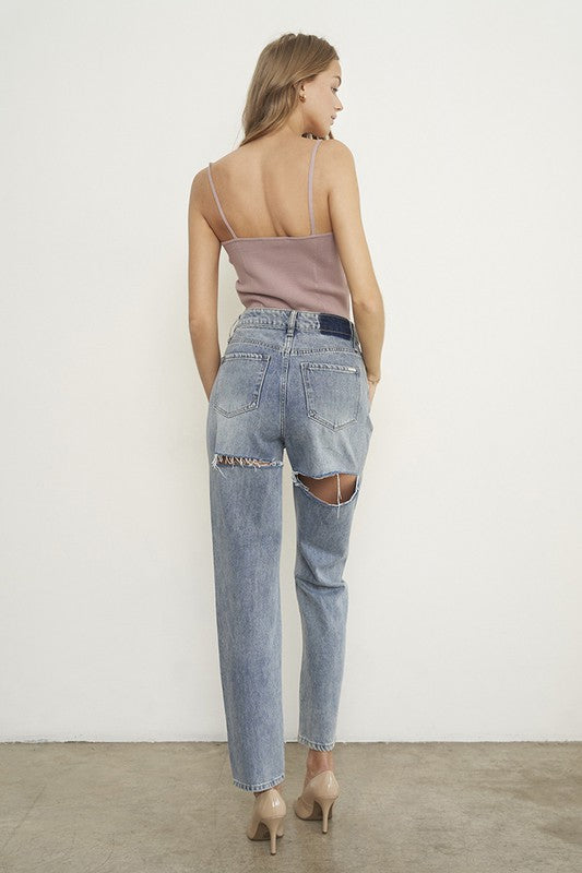 High Waist Straight Jeans