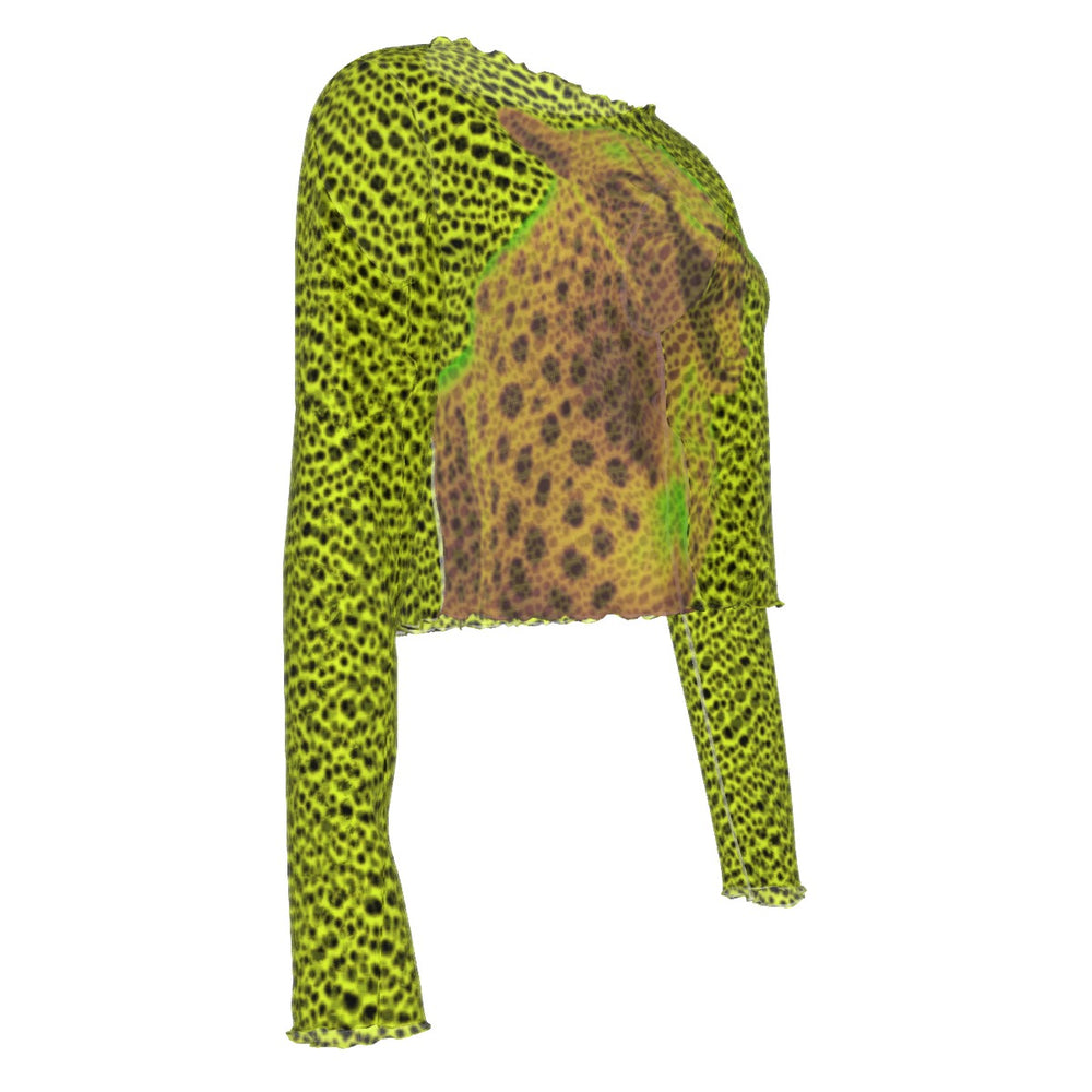 Neon Kitty Long Sleeve Mesh Top