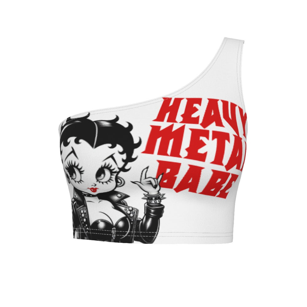 Heavy Metal Babe One-Shoulder Cropped Top