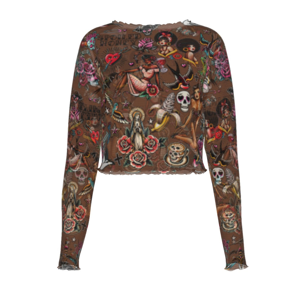 Flash Sheet Long Sleeved Mesh Top - COLOR 1