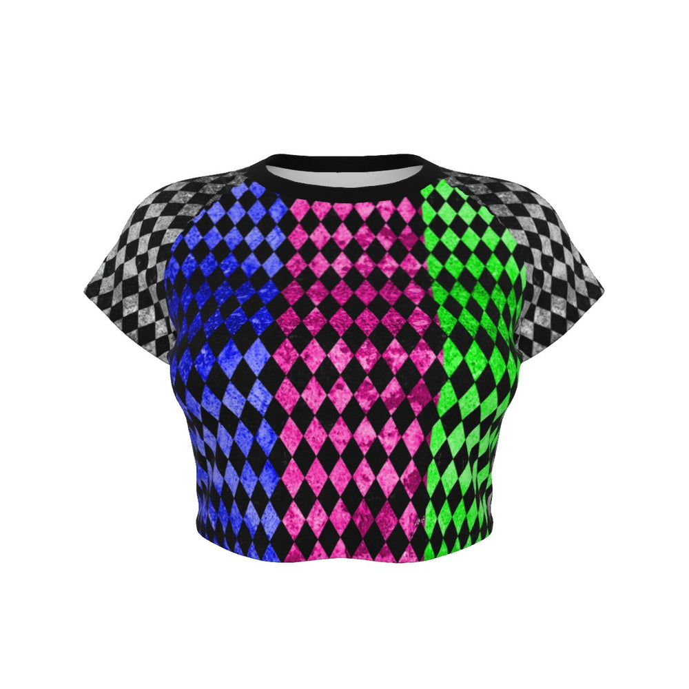 Harlequin Raglan Cropped Tee