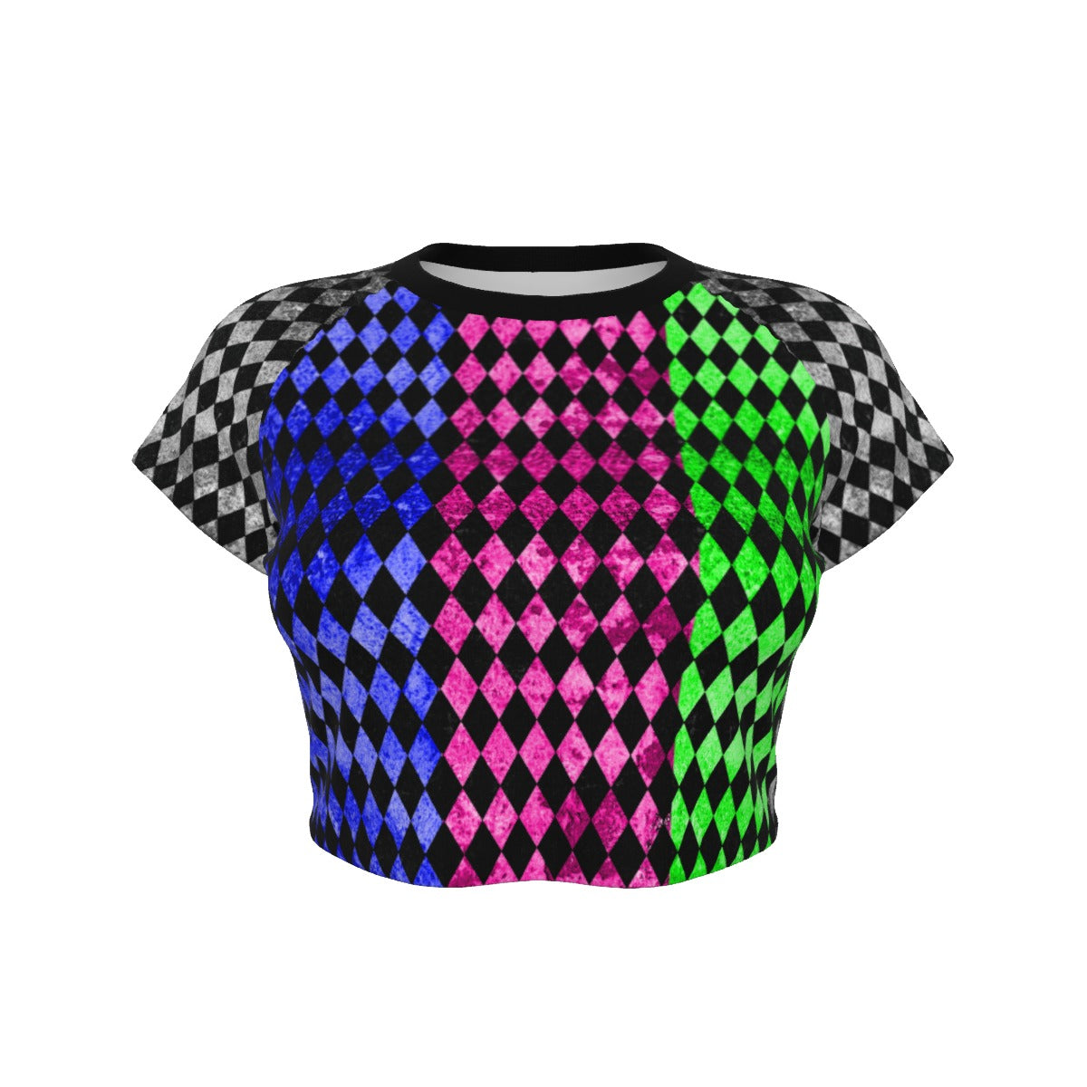 Harlequin Raglan Cropped Tee