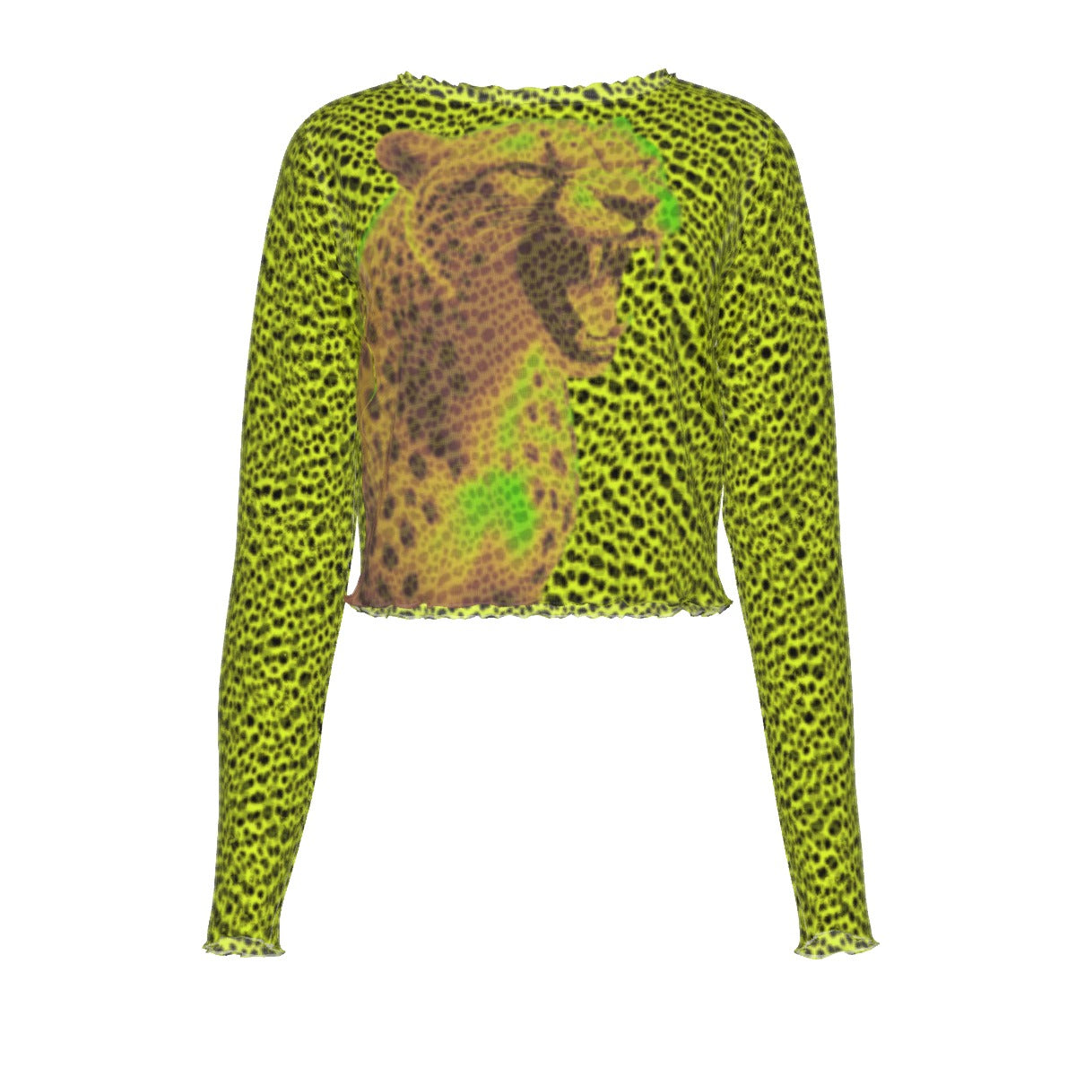 Neon Kitty Long Sleeve Mesh Top