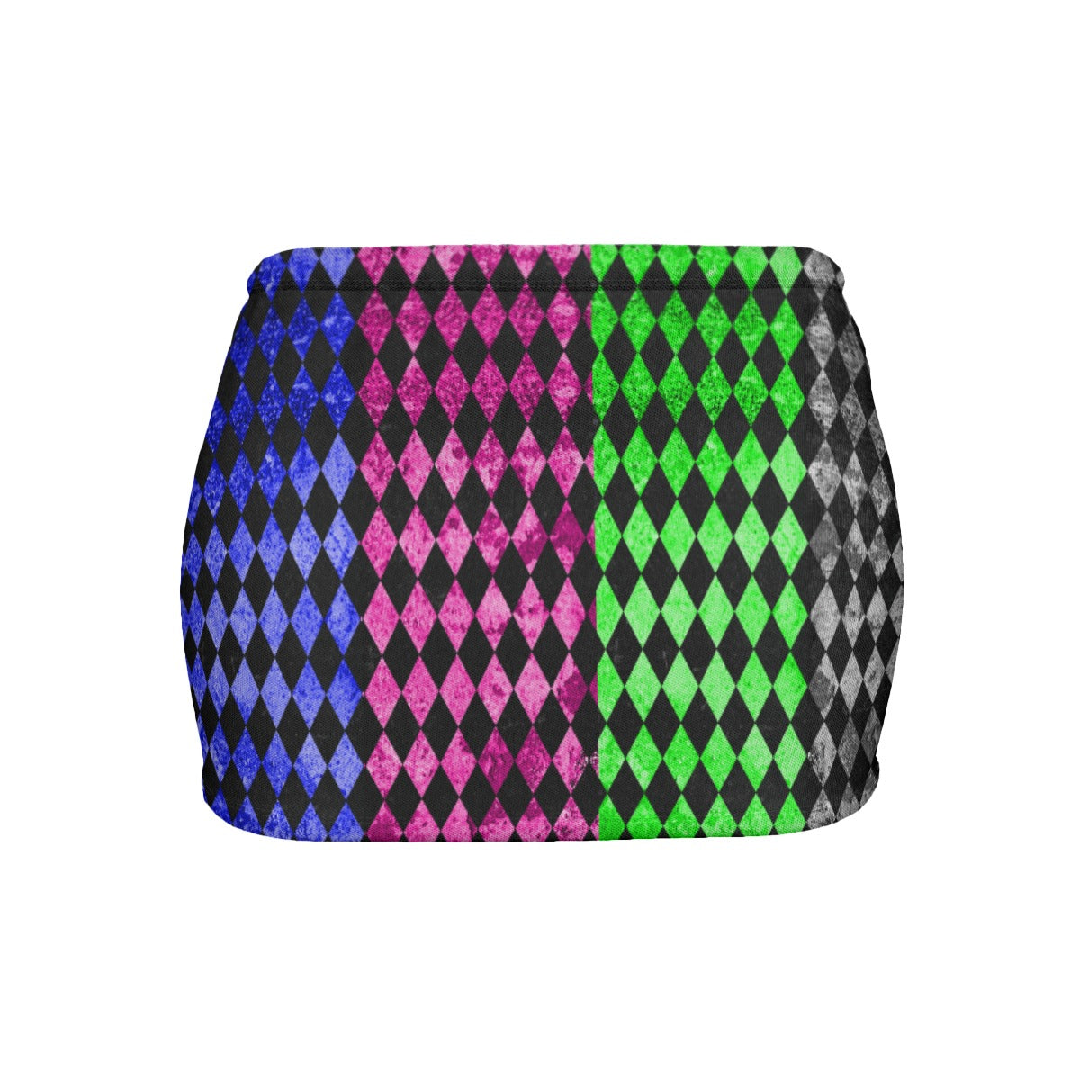 Rainbow Harlequin Slinky Micro Mini Skirt