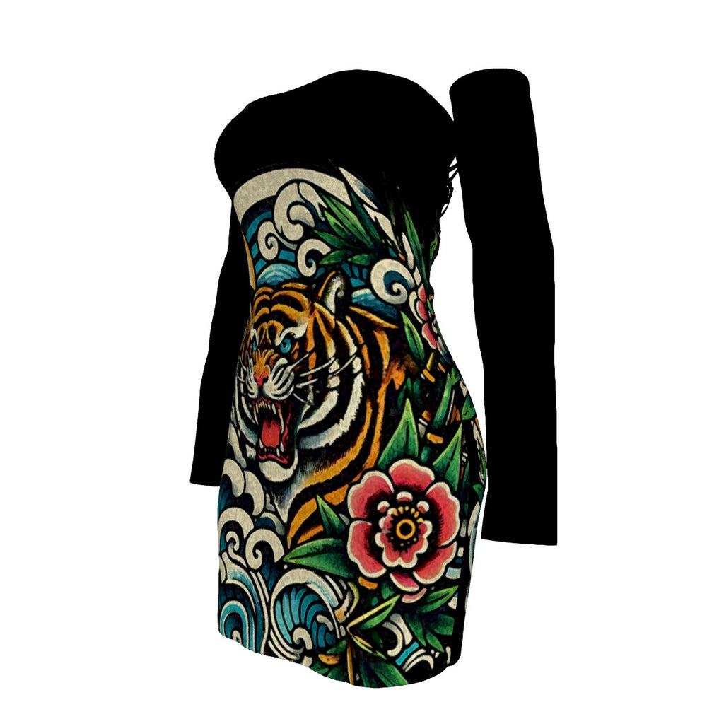 
                  
                    Tiger Waves Lace-Up Back Tube Dress
                  
                