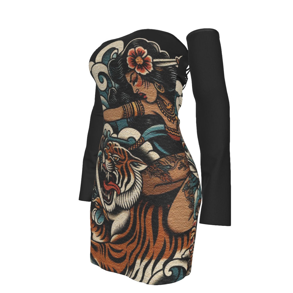 
                  
                    Tiger Warrior Lace-Up Back Tube Dress
                  
                