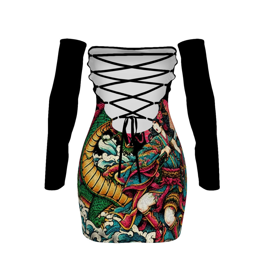 Dragon Slayer Lace-Up Back Tube Dress