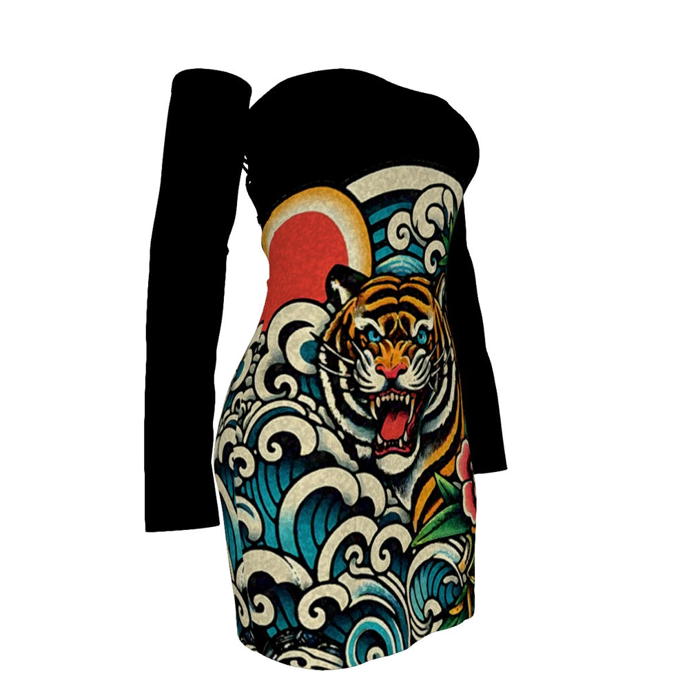 
                  
                    Tiger Waves Lace-Up Back Tube Dress
                  
                