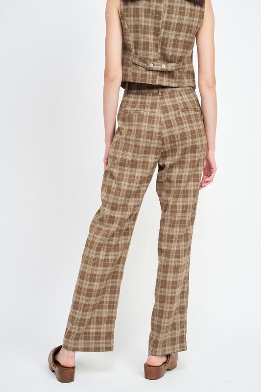 
                  
                    PLAID HIGH WAIST TROUSERS
                  
                