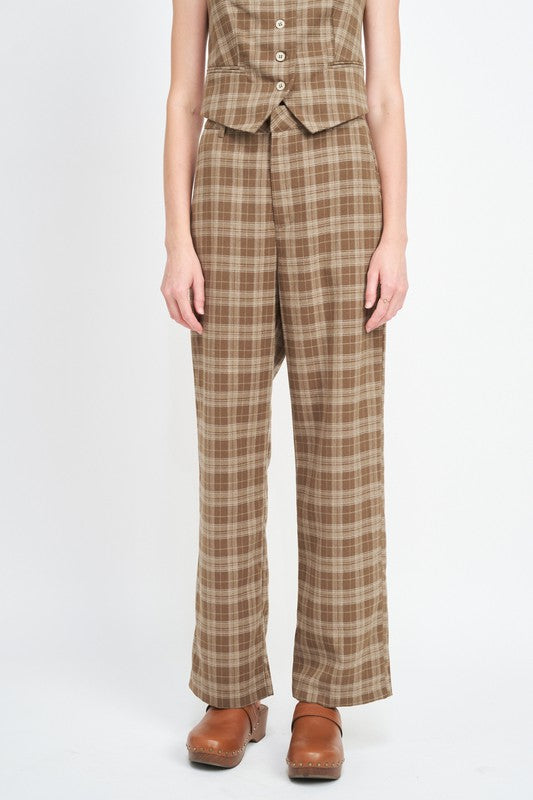 
                  
                    PLAID HIGH WAIST TROUSERS
                  
                