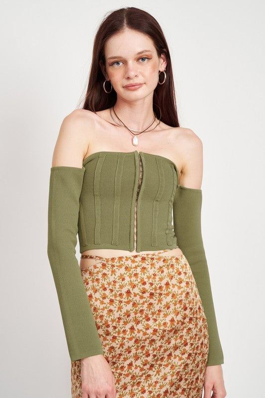 
                  
                    LONG SLEEVE OFF SHOULDER TOP
                  
                