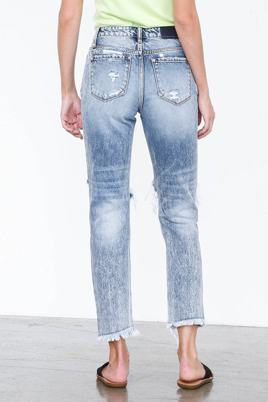 
                  
                    HIGH RISE STRAIGHT JEANS
                  
                