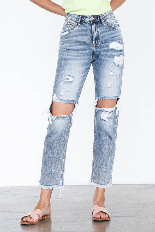 
                  
                    HIGH RISE STRAIGHT JEANS
                  
                