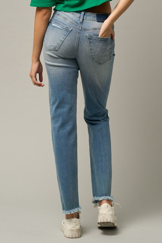 
                  
                    Frayed Hem Tapered Jeans
                  
                