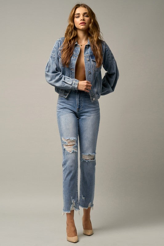 
                  
                    HIGH RISE PREMIUM STRAIGHT JEANS
                  
                