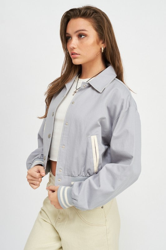 
                  
                    COLLARED BOMBER JACKET
                  
                