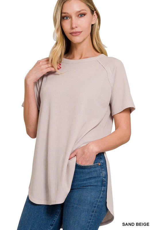 Melange Baby Waffle Short Sleeve Top