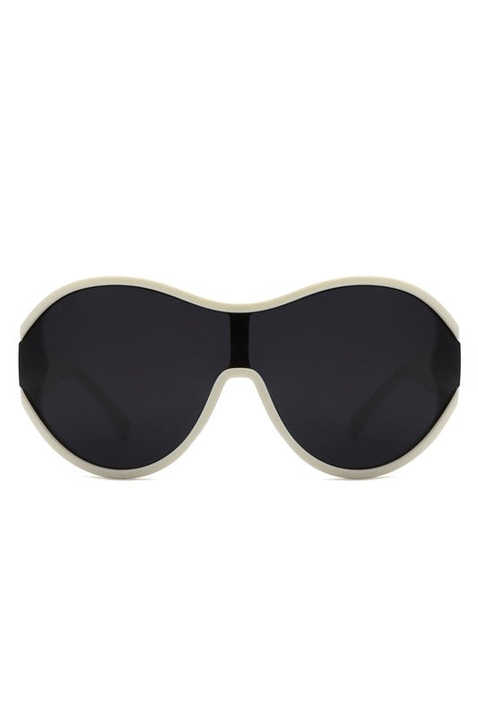 
                  
                    Oversize Oval Retro Curved Round Sunglasses
                  
                