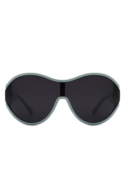 Oversize Oval Retro Curved Round Sunglasses