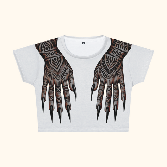 TRIBAL HANDS Crop Tee