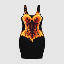  Flaming Faux Corset Bodycon Dress