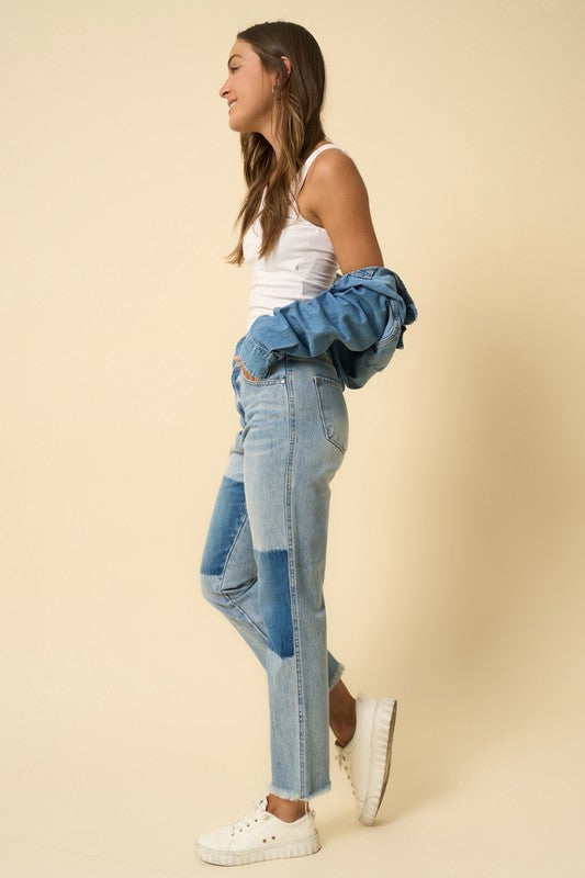 
                  
                    HIGH RISE STRAIGHT JEANS
                  
                