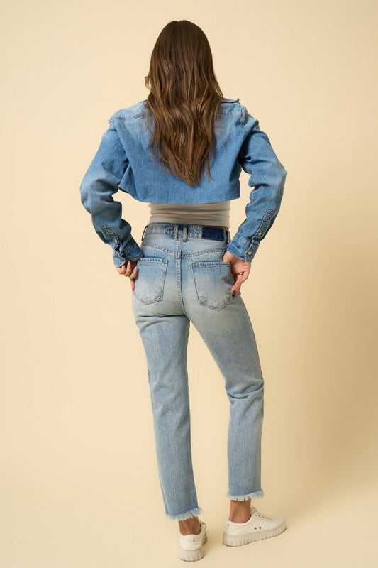 
                  
                    HIGH RISE STRAIGHT JEANS
                  
                