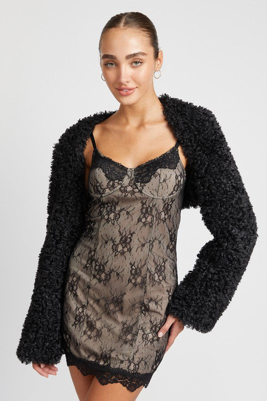 
                  
                    FAUX FUR BOLERO
                  
                