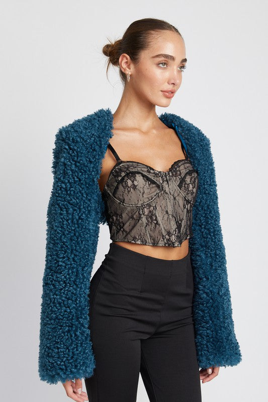 
                  
                    FAUX FUR BOLERO
                  
                