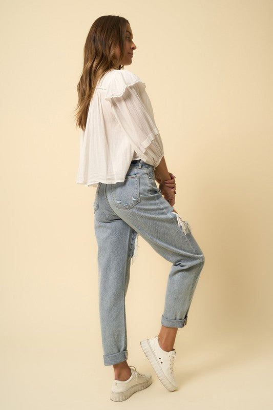 
                  
                    High Rise Straight Jeans
                  
                