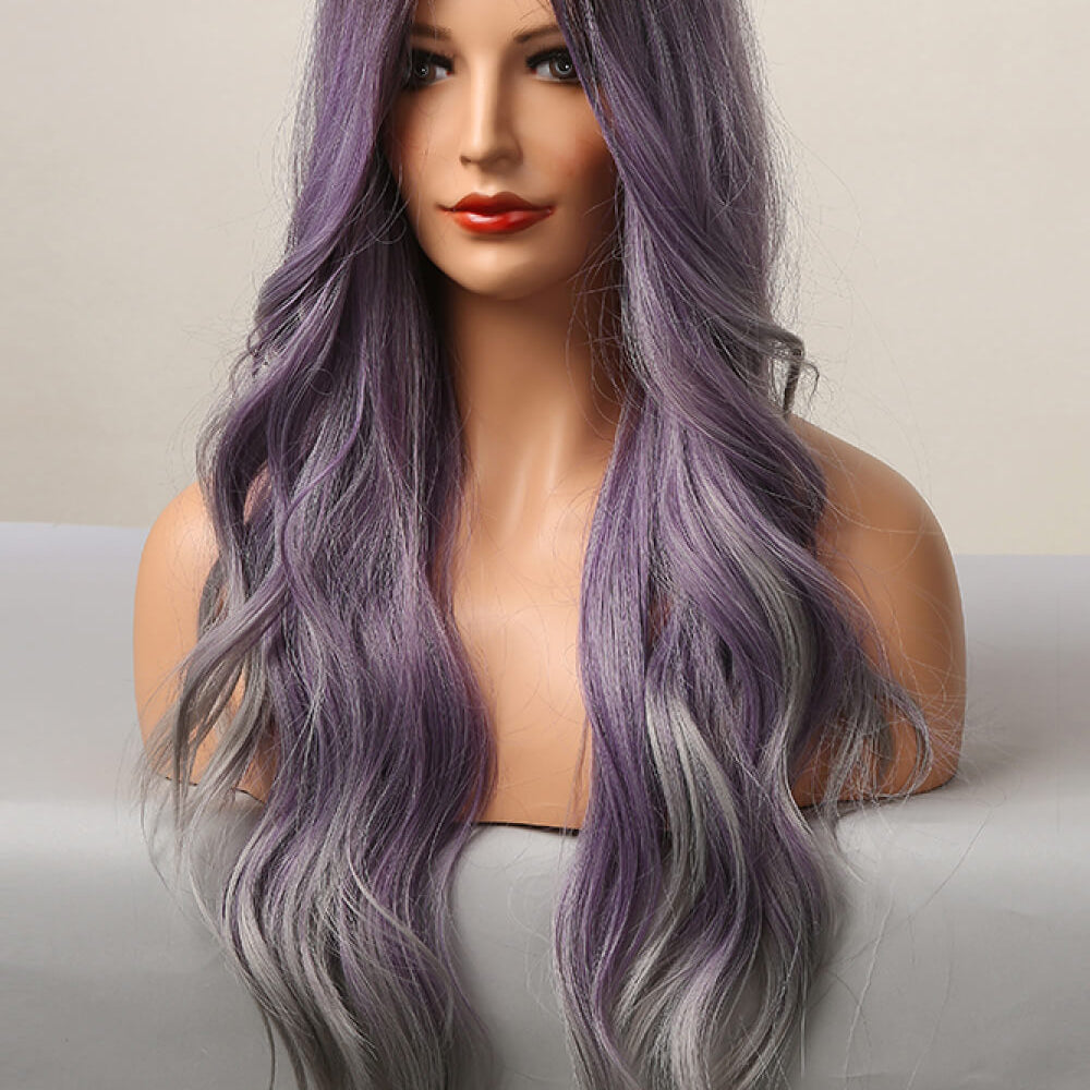 
                  
                    Elegant Wave Full Machine Synthetic Wigs in Purple 26''
                  
                